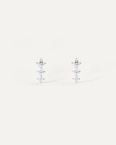 Boucles d'oreilles Trois en Or Blanc
