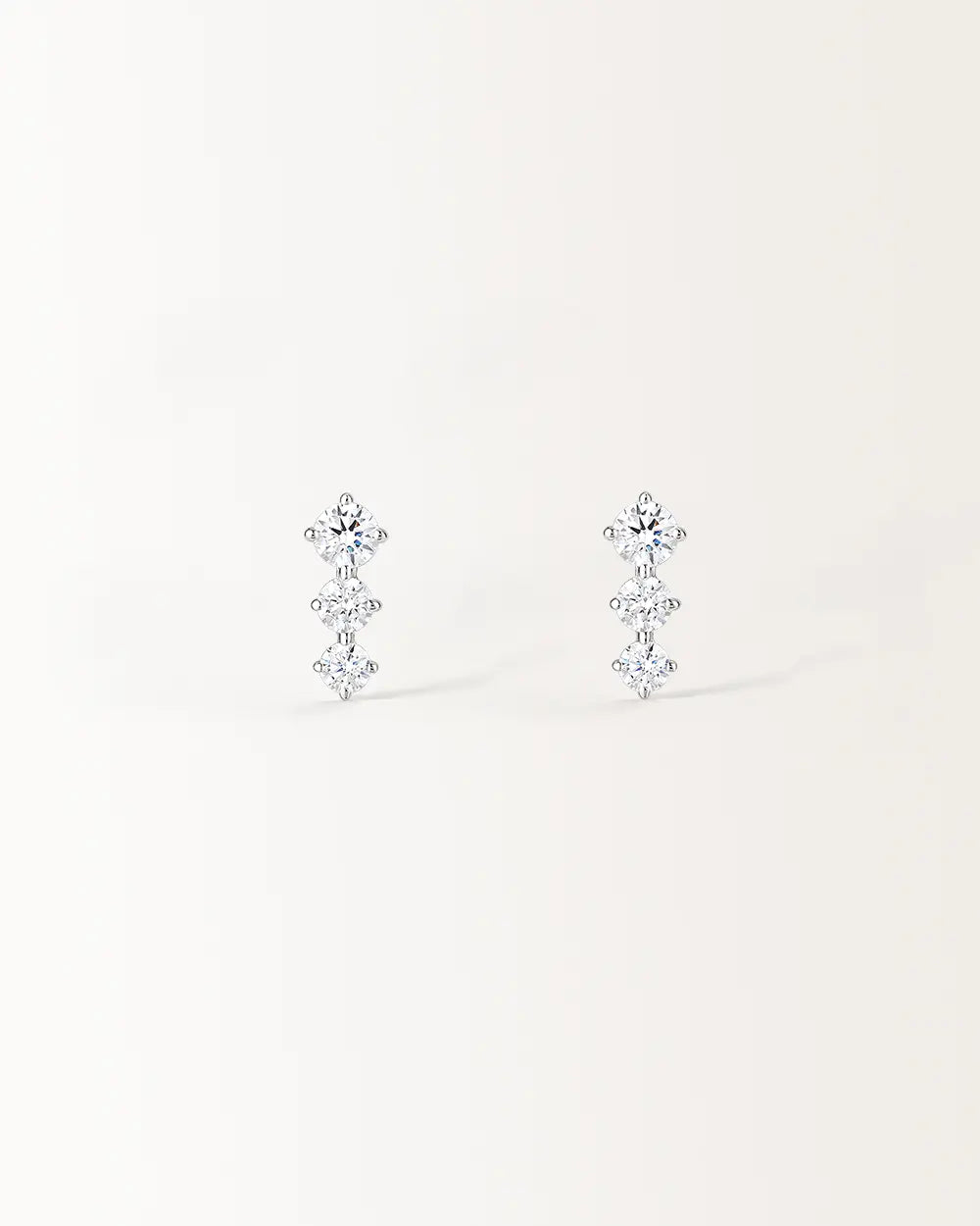 Boucles d'oreilles Trois en Or Blanc