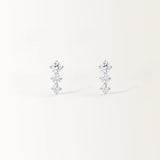 Boucles d'oreilles Trois en Or Blanc