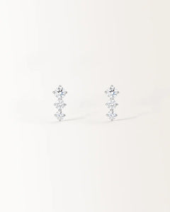 Boucles d'oreilles Trois en Or Blanc