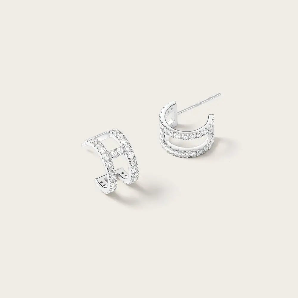 Boucles d'oreilles Bianca en or blanc