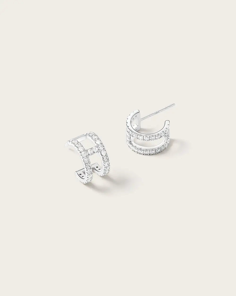 Boucles d'oreilles Bianca en or blanc