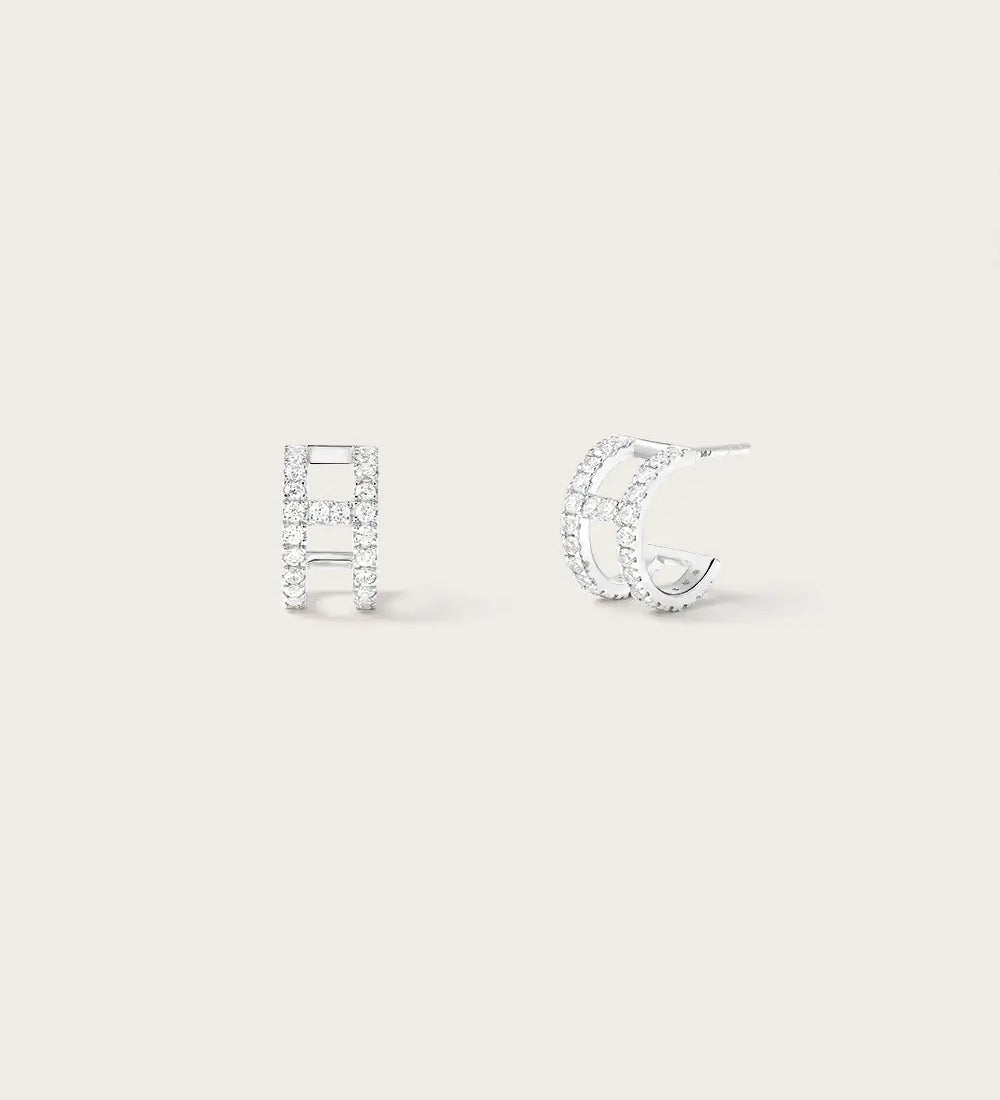 Boucles d'oreilles Bianca en or blanc