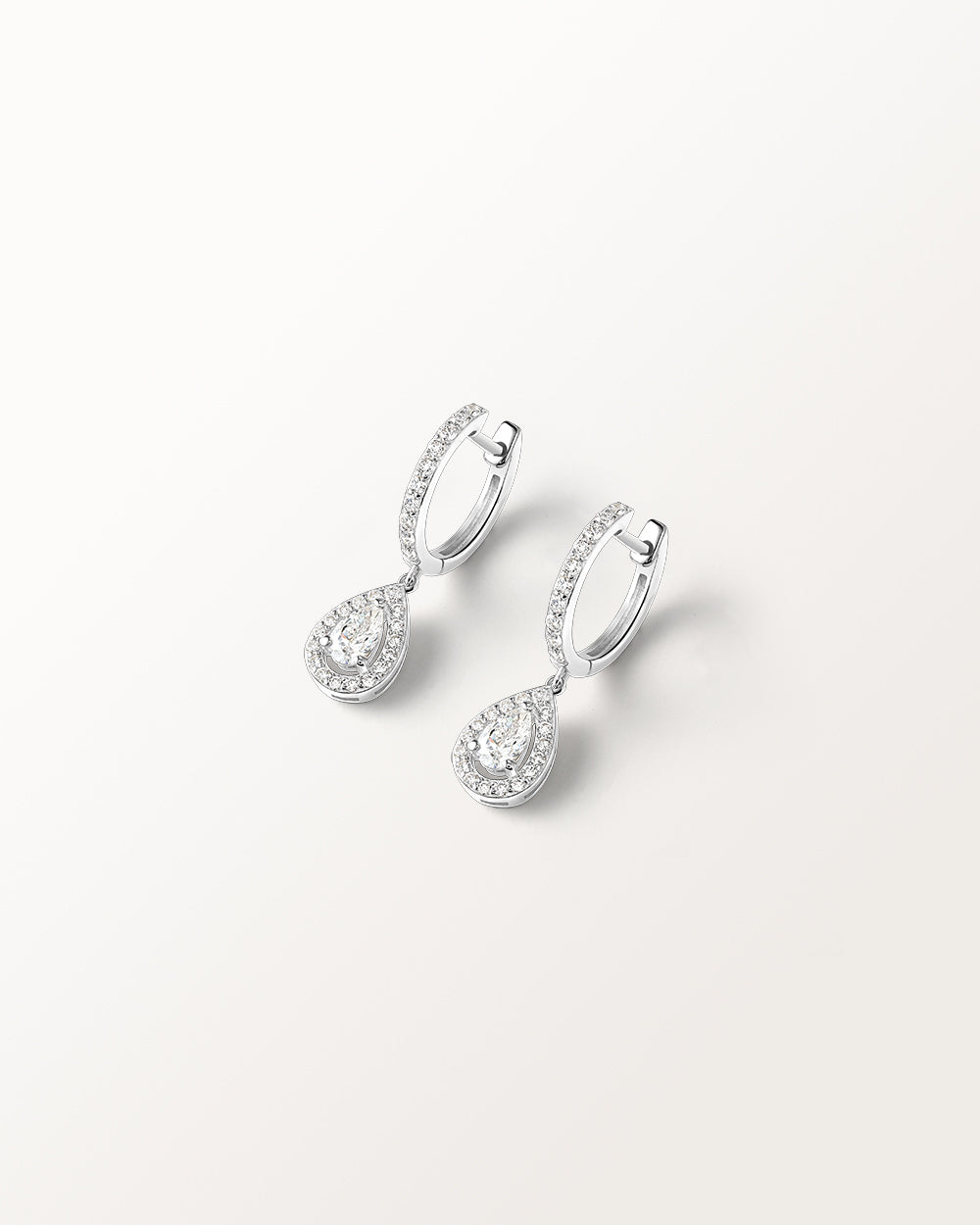 Boucles d'oreilles Laura 0.74 carat Or Blanc et diamant de synthèse