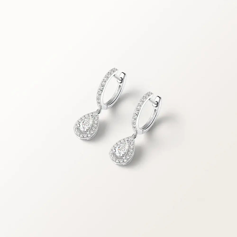 Boucles d'oreilles Laura 0.74 carat Or Blanc et diamant de synthèse
