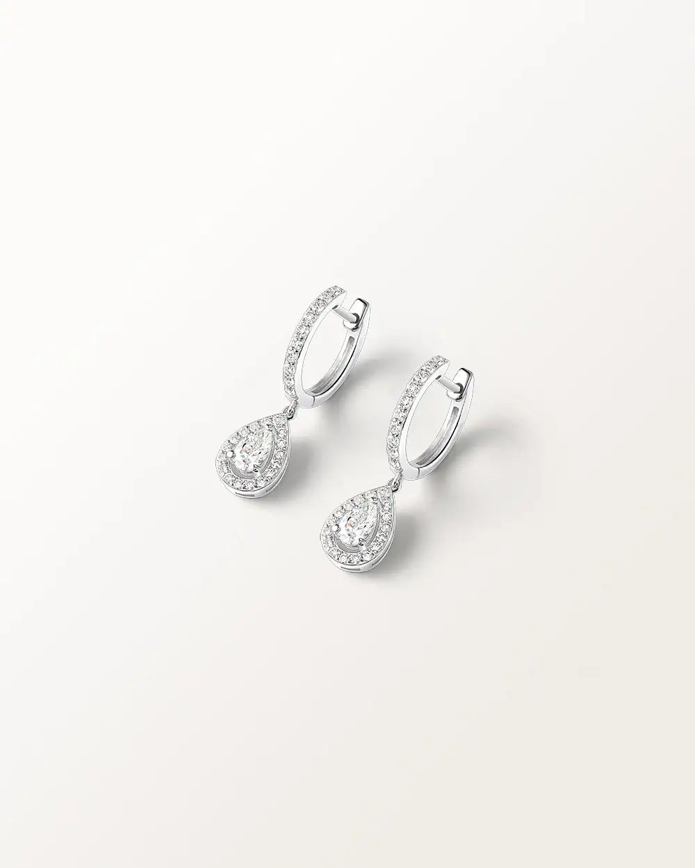 Boucles d'oreilles Laura 0.74 carat Or Blanc et diamant de synthèse