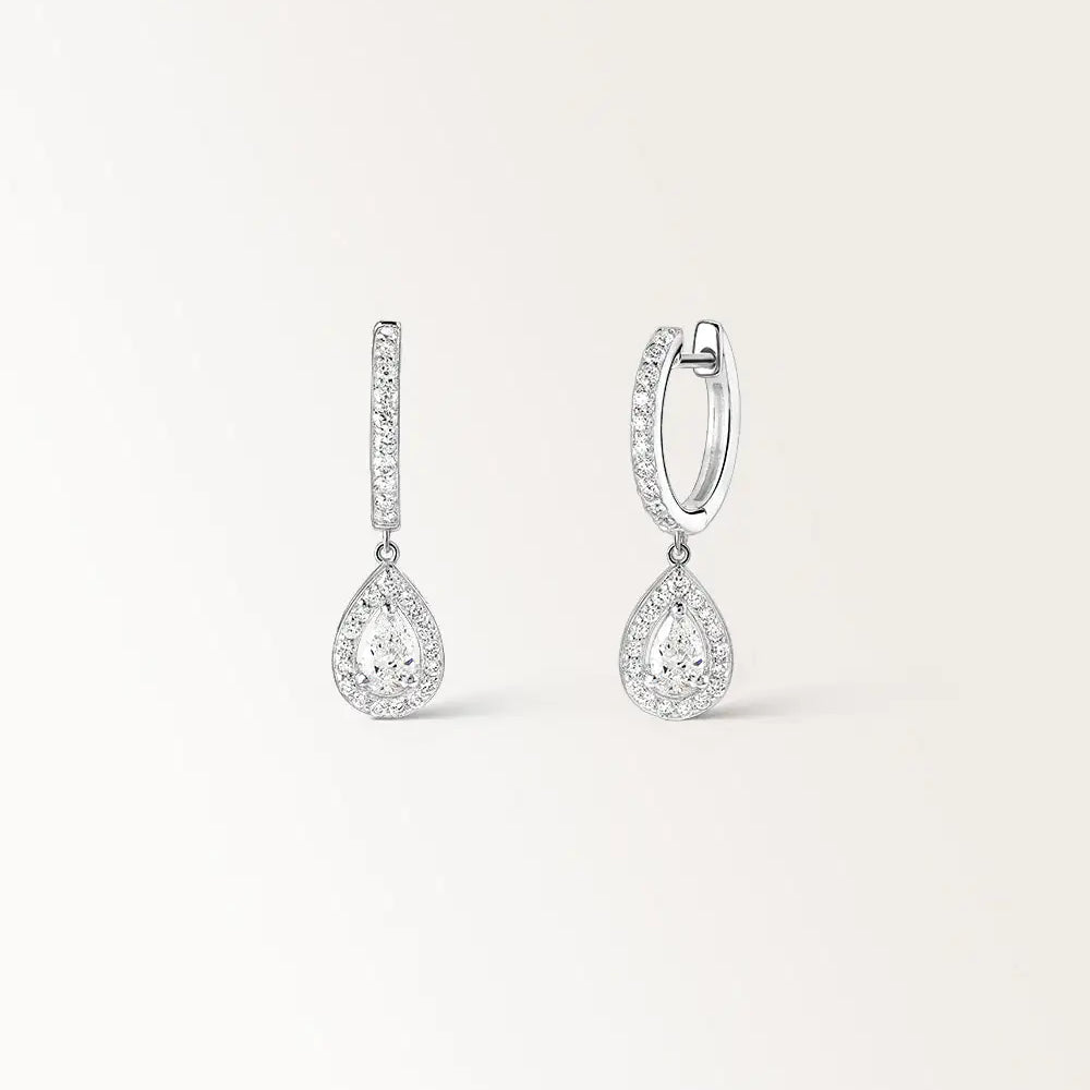 Boucles d'oreilles Laura 0.74 carat Or Blanc et diamant de synthèse