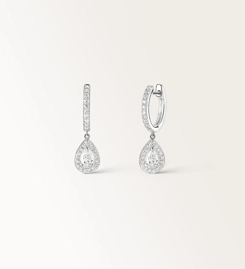 Boucles d'oreilles Laura 0.74 carat Or Blanc et diamant de synthèse