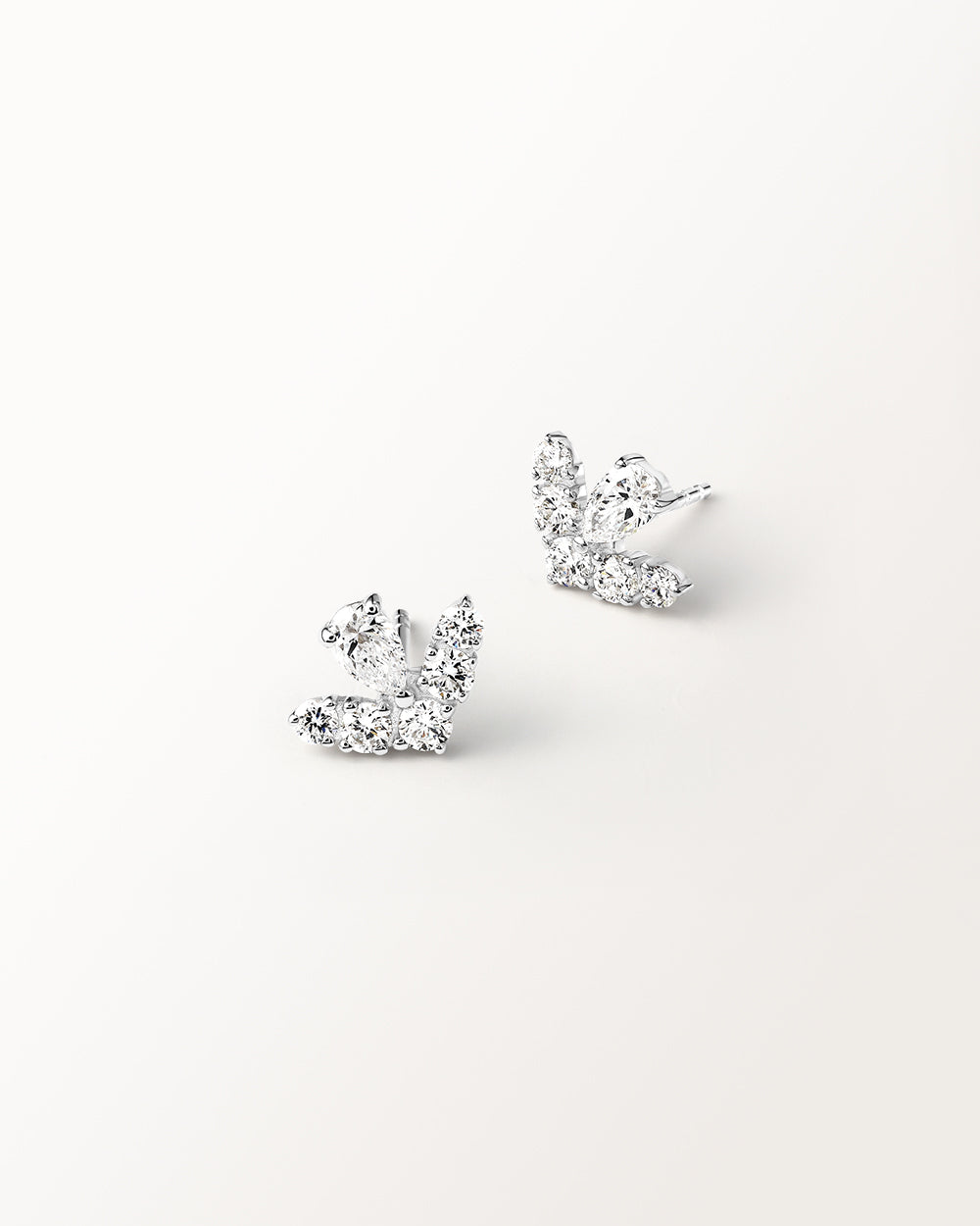 Boucles d'oreilles Grâce 0.84 carat en or blanc et diamant de synthèse