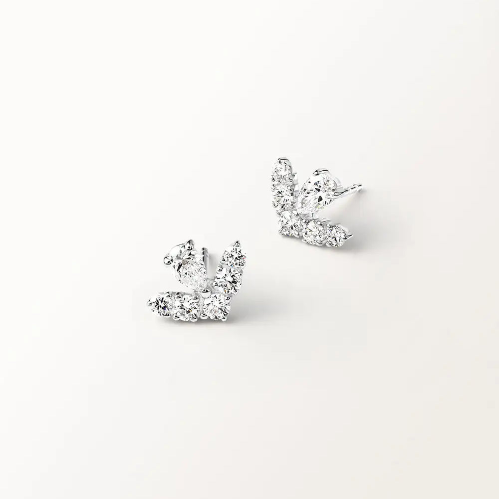 Boucles d'oreilles Grâce 0.84 carat en or blanc et diamant de synthèse