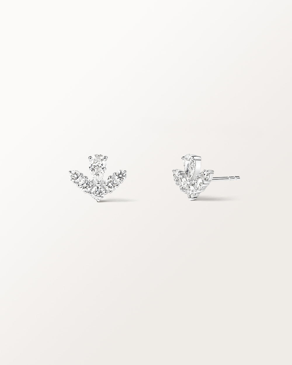 Boucles d'oreilles Grâce 0.84 carat en or blanc et diamant de synthèse