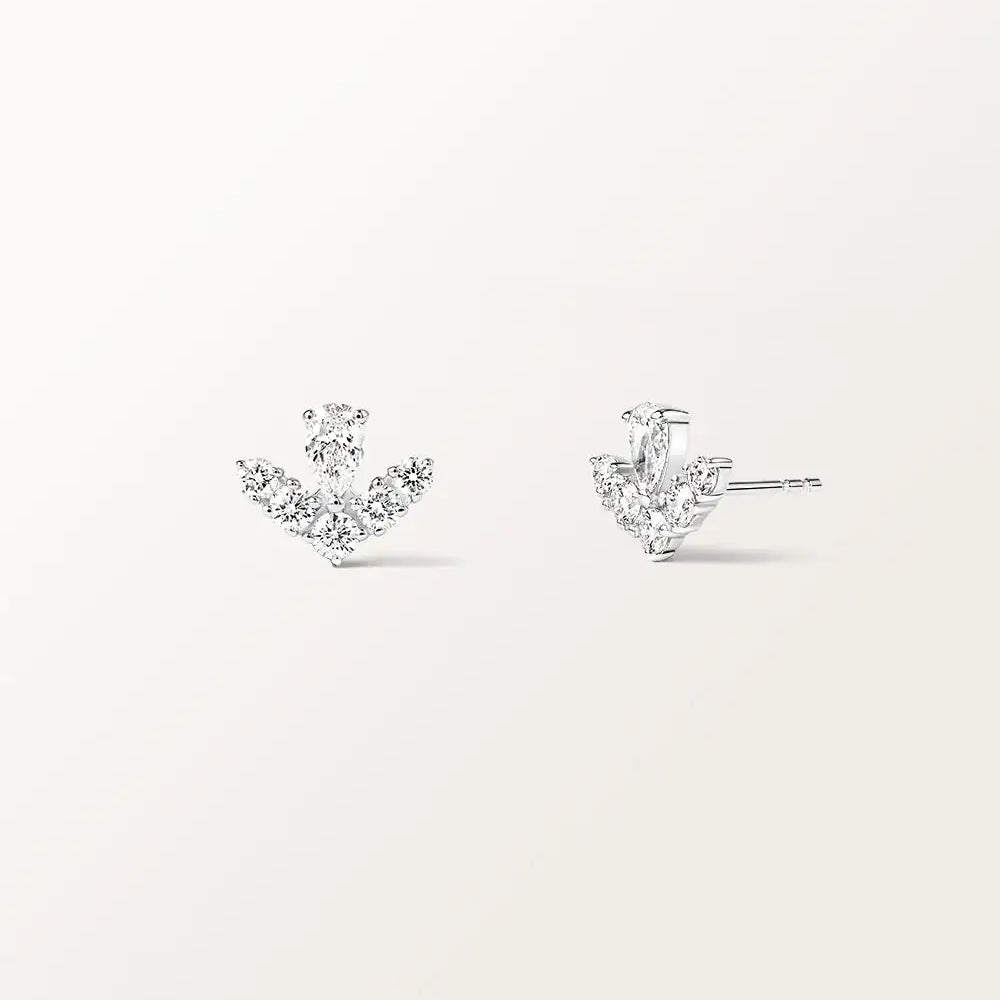 Boucles d'oreilles Grâce 0.84 carat en or blanc et diamant de synthèse