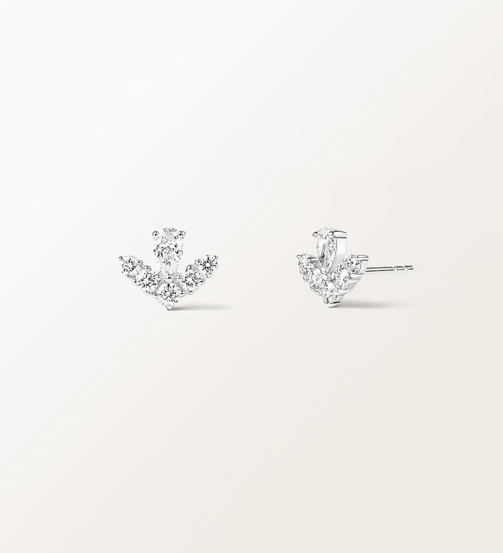 Boucles d'oreilles Grâce 0.84 carat en or blanc et diamant de synthèse