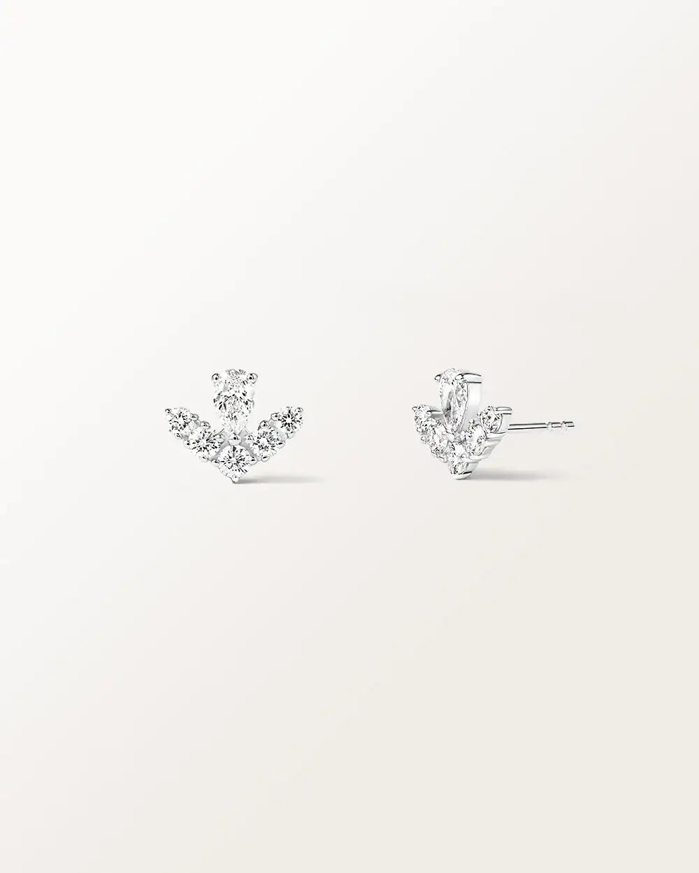 Boucles d'oreilles Grâce 0.84 carat en or blanc et diamant de synthèse