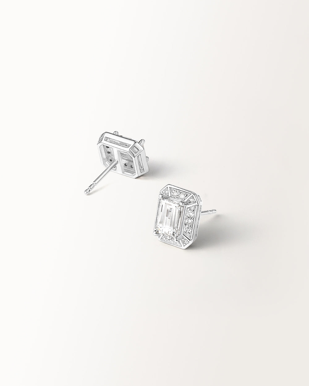 Boucles d'oreilles Oriane 1.564 carats en Or Blanc et diamant de synthèse