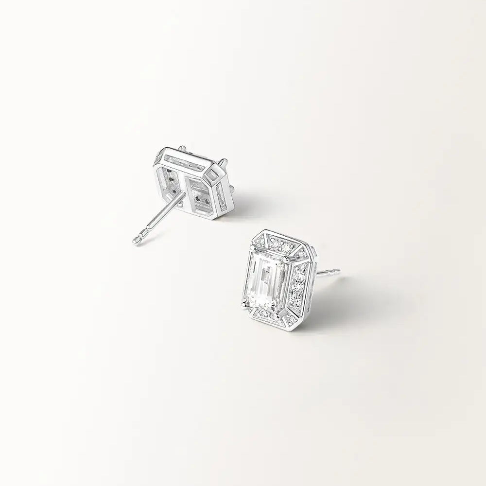 Boucles d'oreilles Oriane 1.564 carats en Or Blanc et diamant de synthèse
