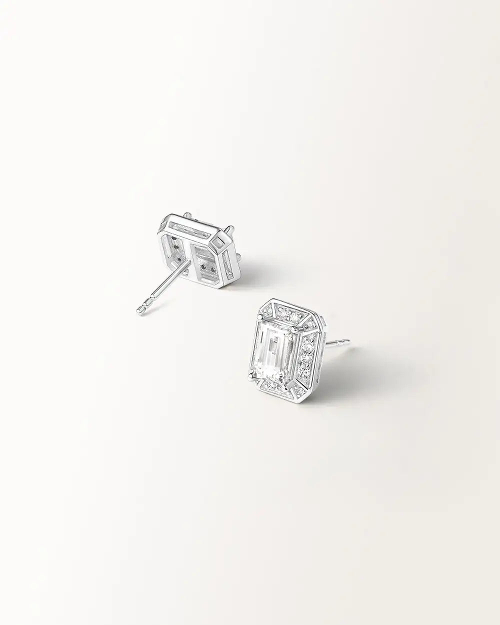 Boucles d'oreilles Oriane 1.564 carats en Or Blanc et diamant de synthèse