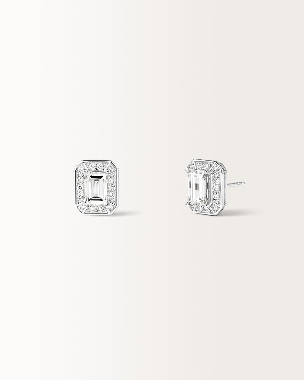 Boucles d'oreilles Oriane 1.564 carats en Or Blanc et diamant de synthèse
