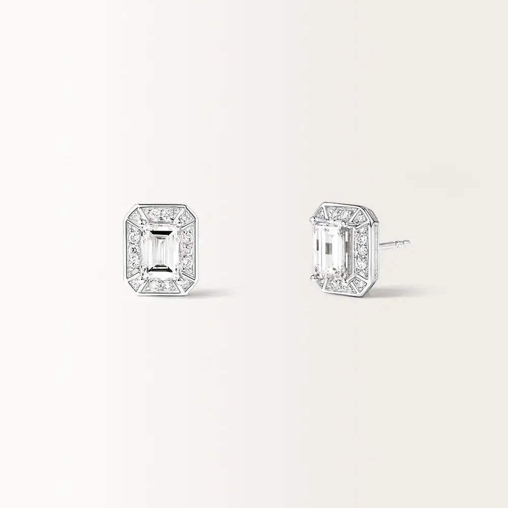 Boucles d'oreilles Oriane 1.564 carats en Or Blanc et diamant de synthèse