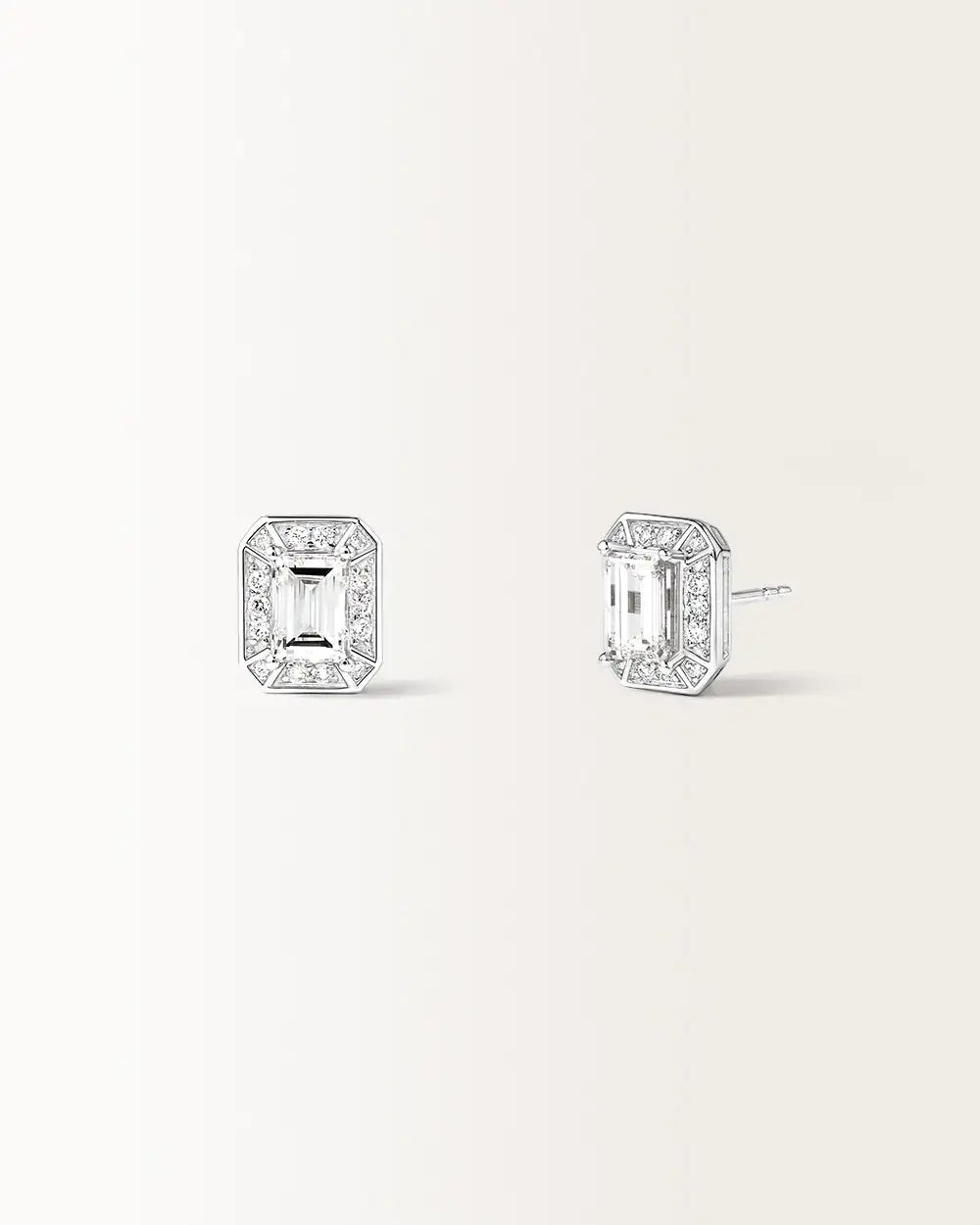 Boucles d'oreilles Oriane 1.564 carats en Or Blanc et diamant de synthèse