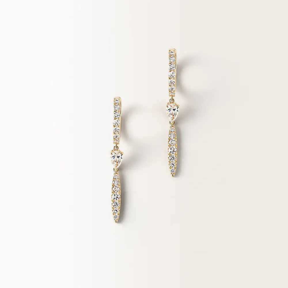 Boucles d'oreilles Alba 0.9 carat en Or Jaune et diamant de synthèse
