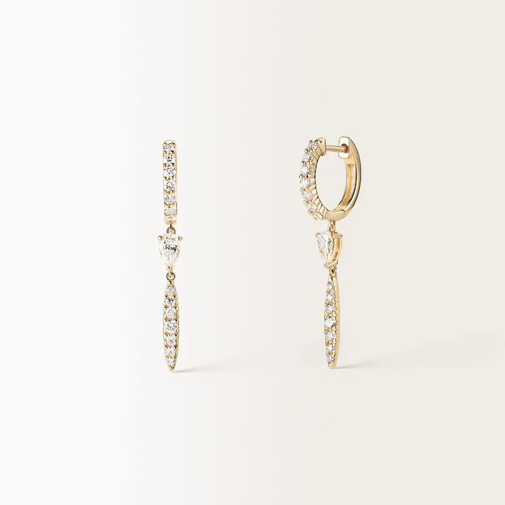 Boucles d'oreilles Alba 0.9 carat en Or Jaune et diamant de synthèse
