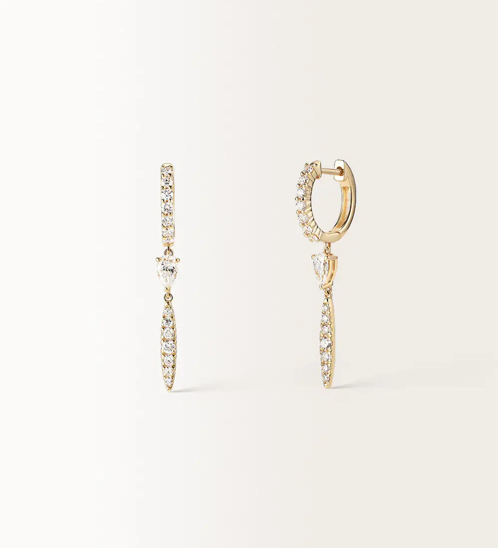 Boucles d'oreilles Alba 0.9 carat en Or Jaune et diamant de synthèse
