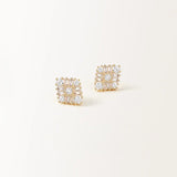 Boucles d'oreilles puces Miroir portées à l'oreille