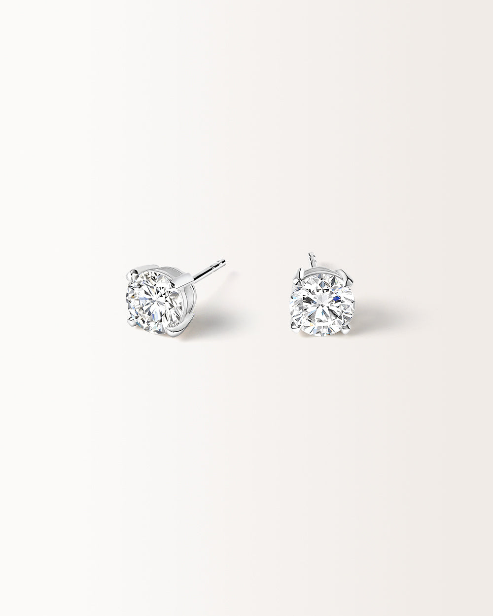 Boucles d'oreilles Infini 2 carats en or blanc et diamant de synthèse