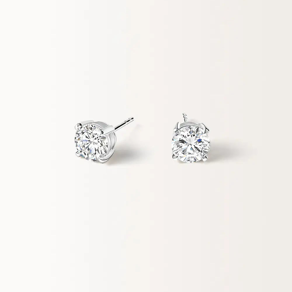 Boucles d'oreilles Infini 2 carats en or blanc et diamant de synthèse