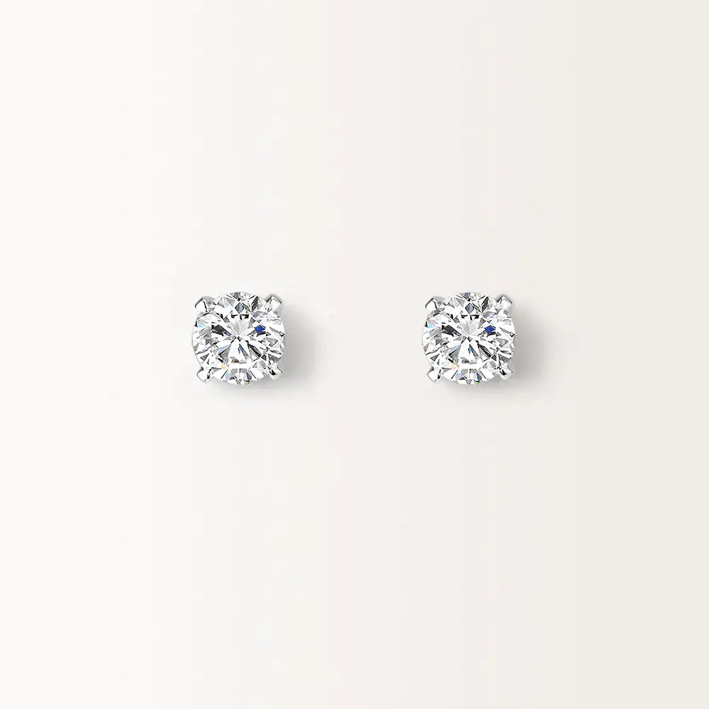 Boucles d'oreilles Infini 2 carats en or blanc et diamant de synthèse