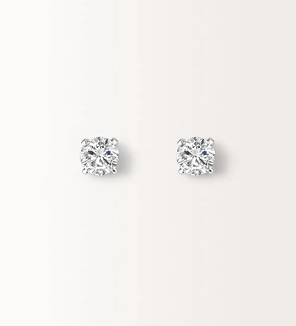 Boucles d'oreilles Infini 2 carats en or blanc et diamant de synthèse