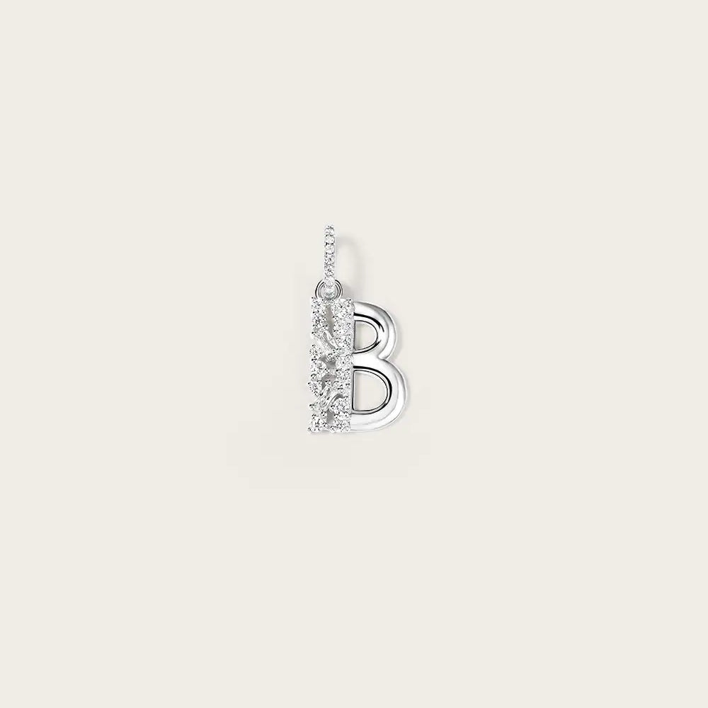 Lettre B en Or Blanc 