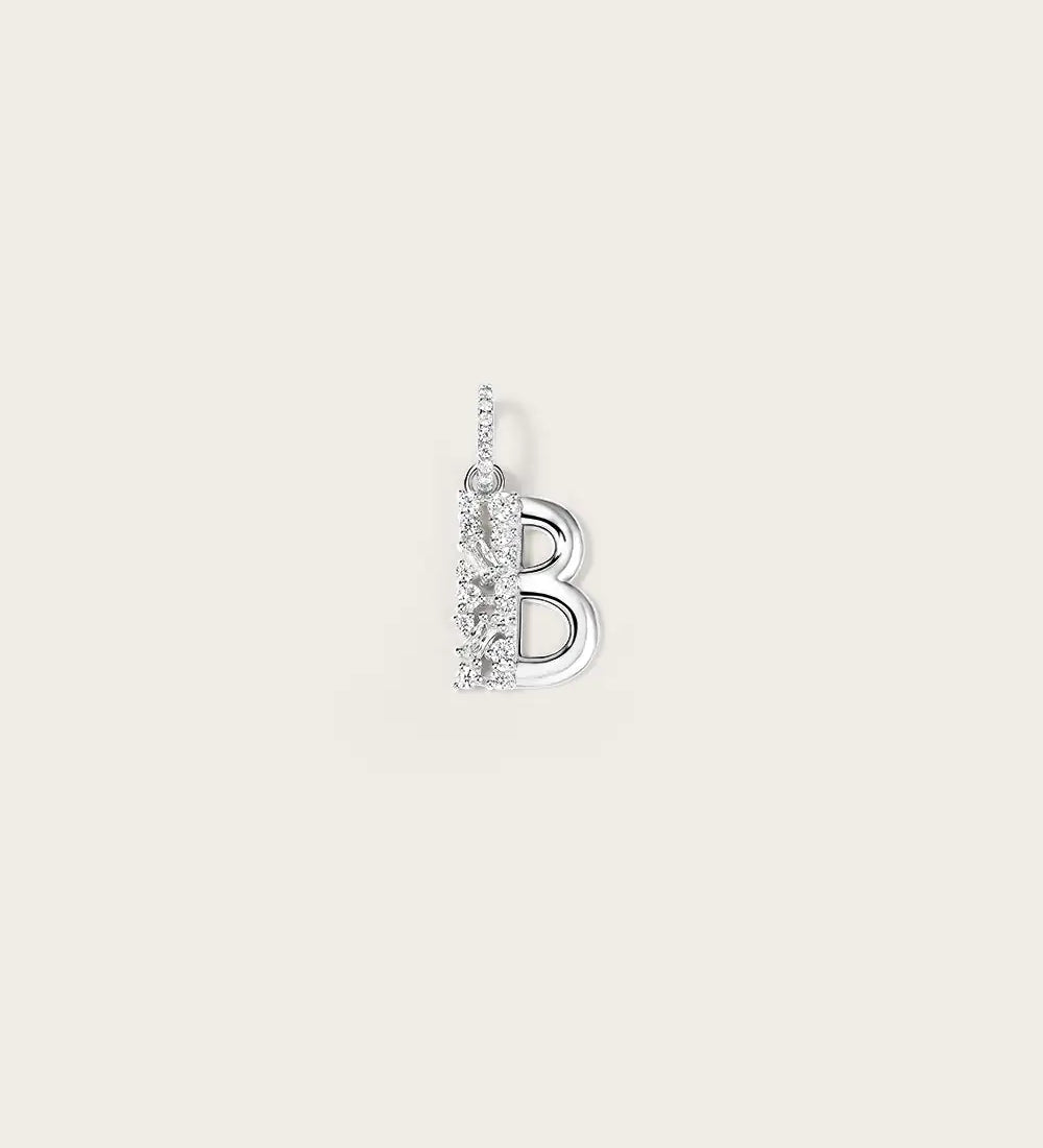 Lettre B en Or Blanc 
