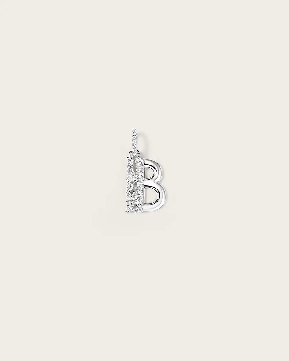 Lettre B en Or Blanc 