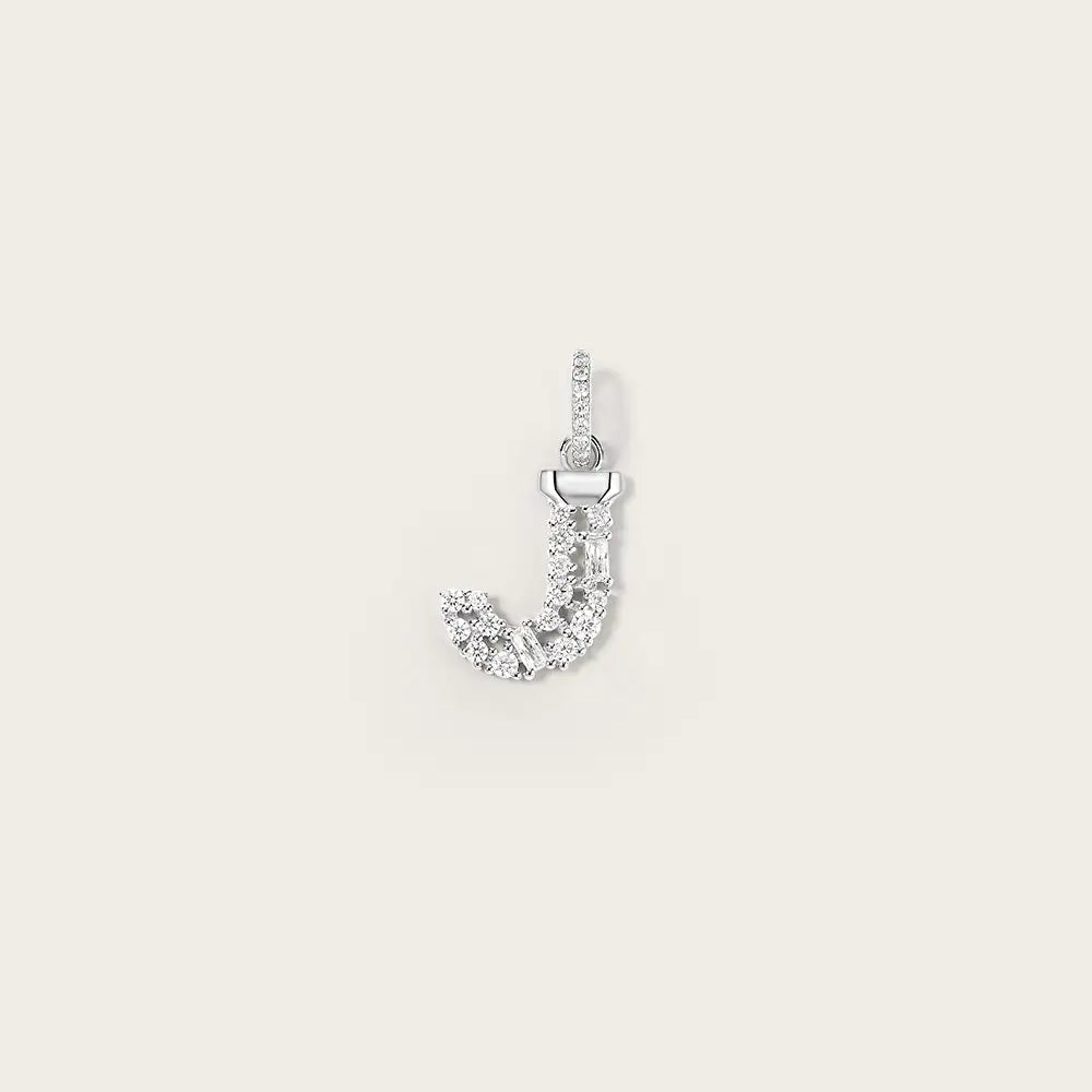 Lettre J en Or Blanc