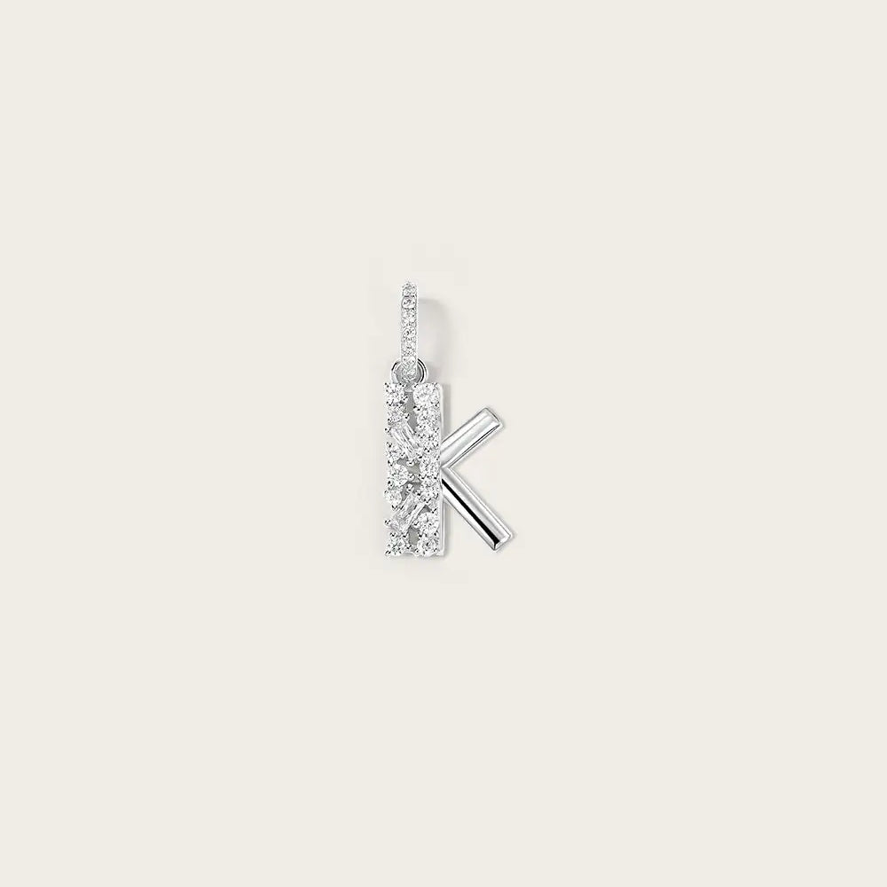 Lettre K en Or Blanc