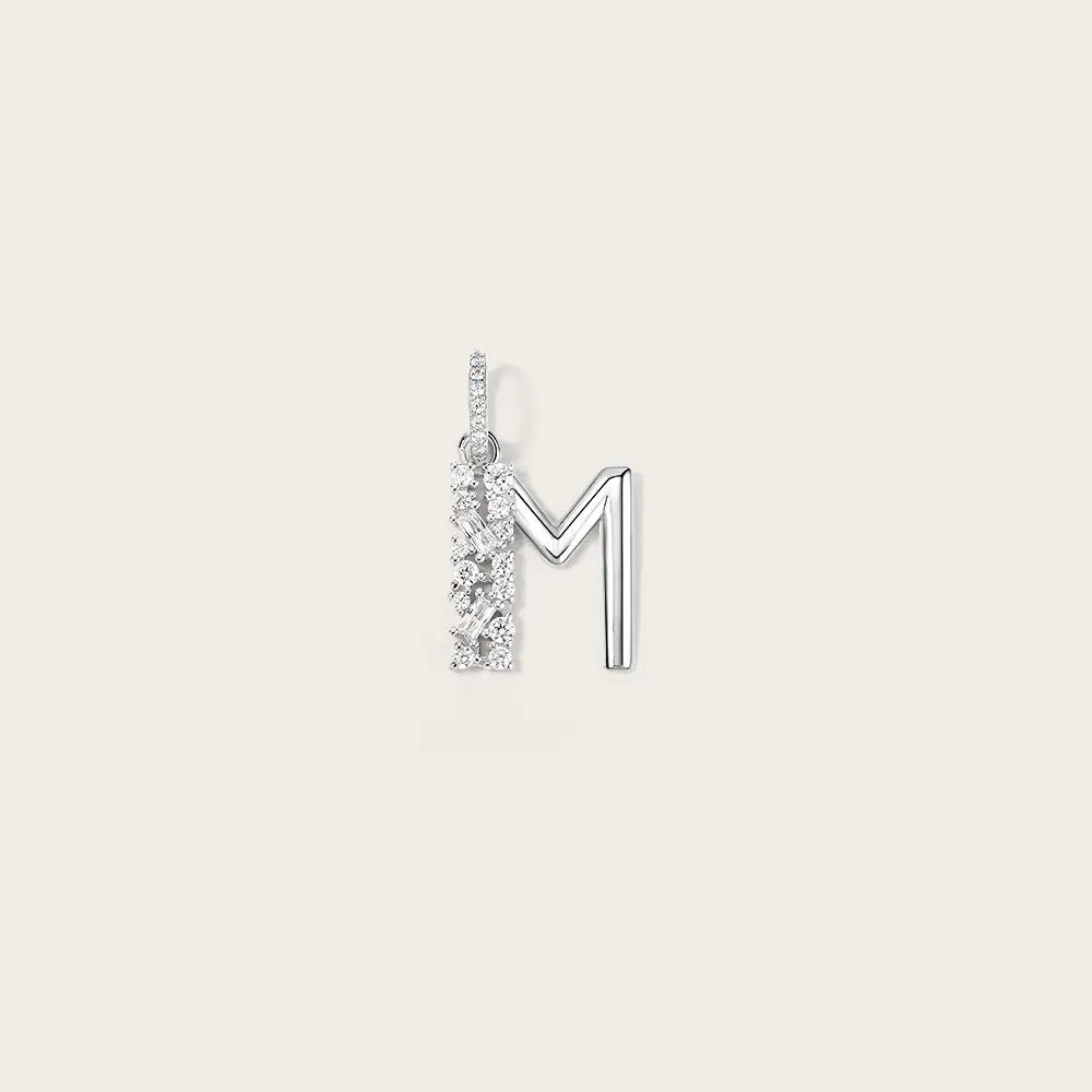 Lettre M en Or Blanc