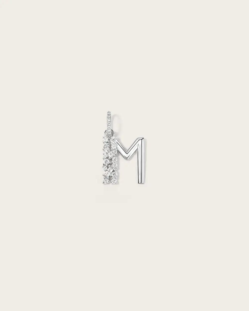 Lettre M en Or Blanc
