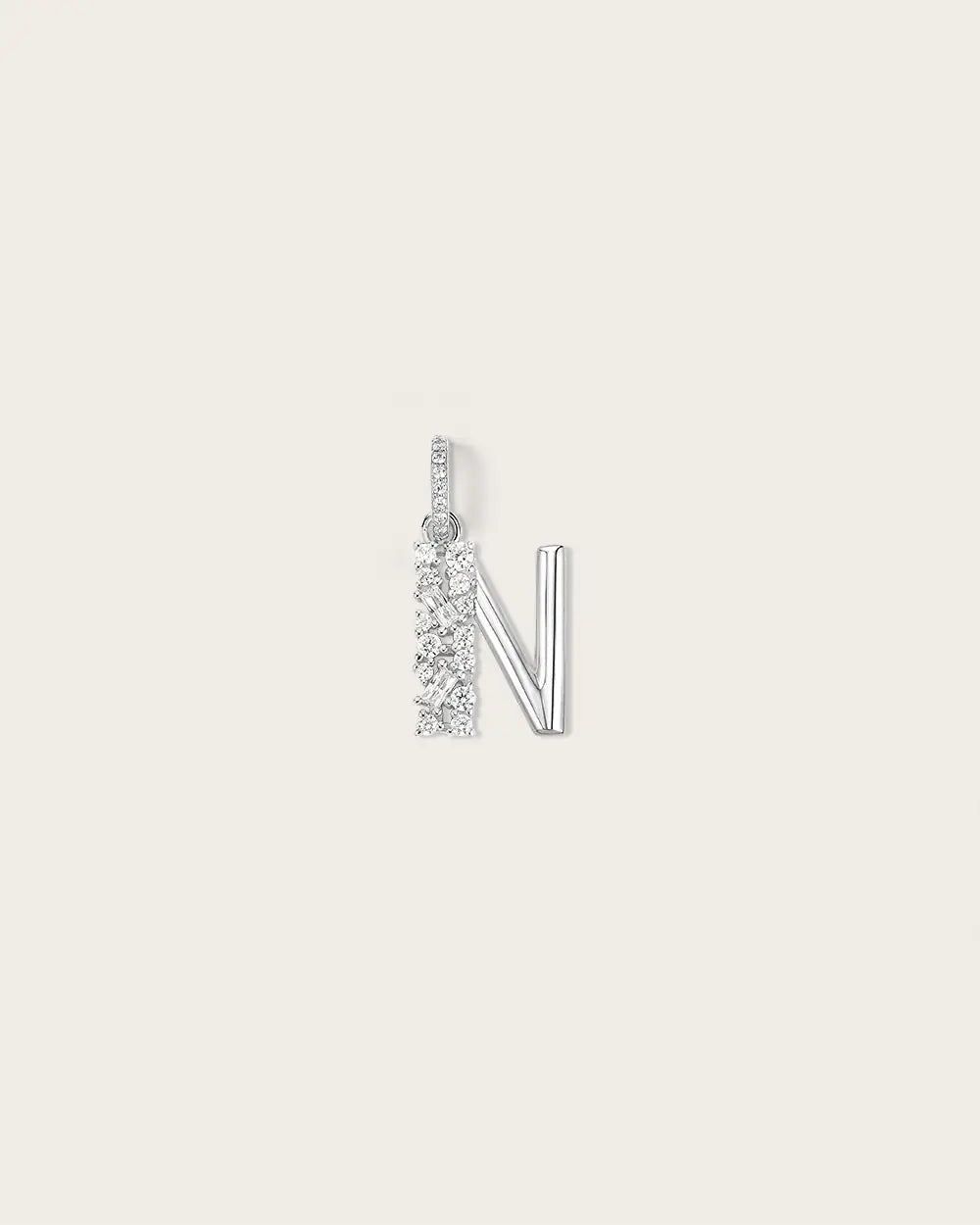 Lettre N en Or Blanc
