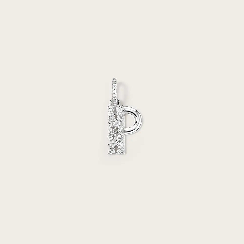 Lettre P en Or Blanc