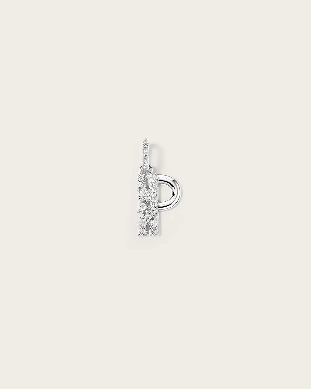 Lettre P en Or Blanc