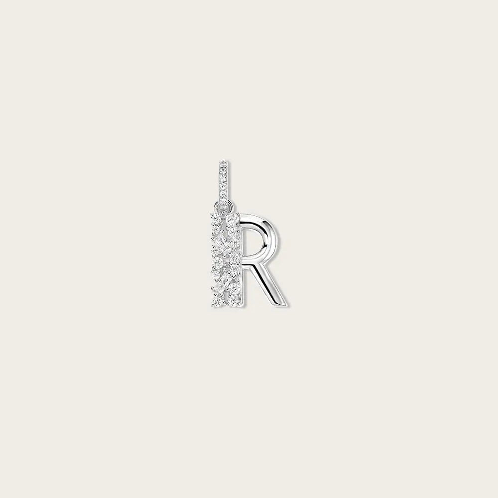 Lettre R en Or Blanc 