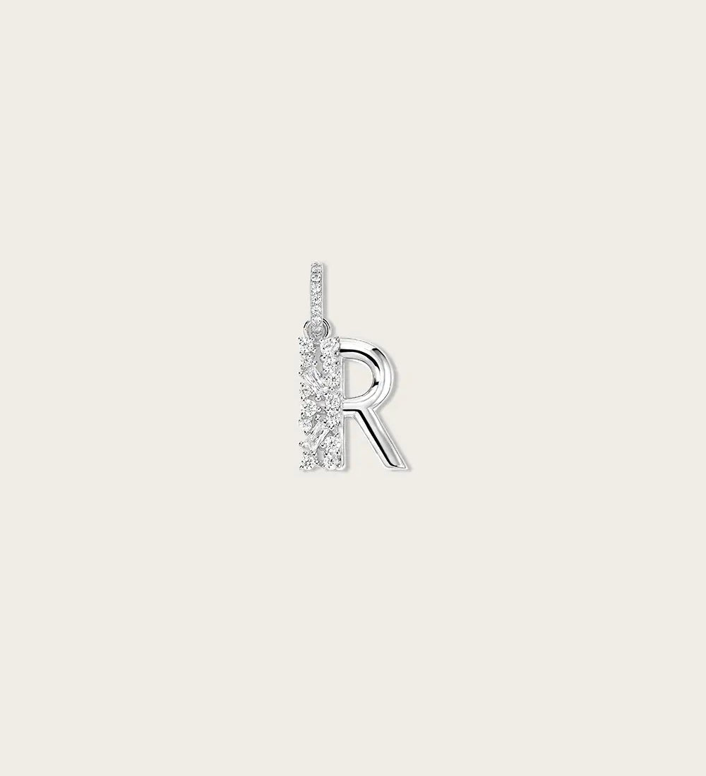 Lettre R en Or Blanc 