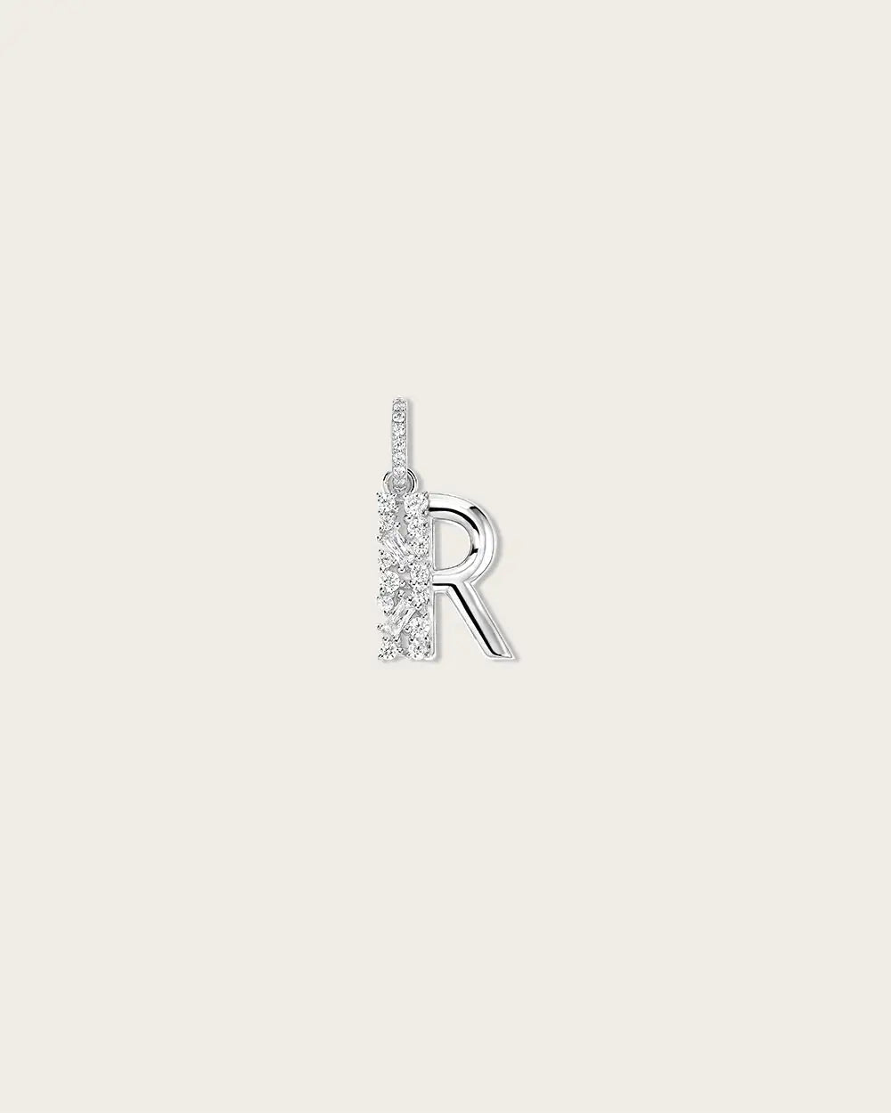 Lettre R en Or Blanc 