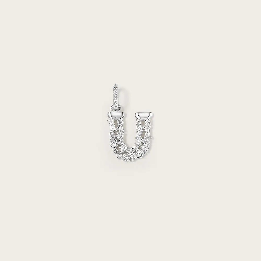Lettre U en Or Blanc 
