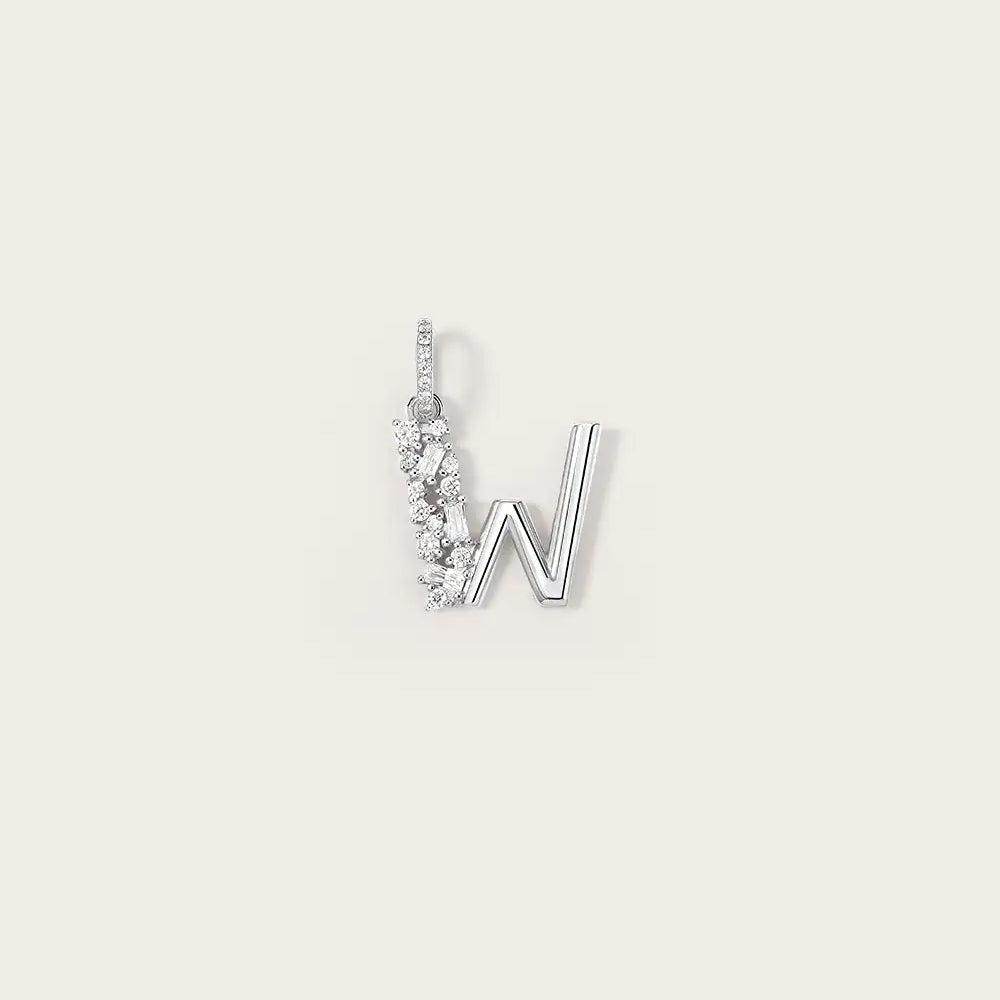 Lettre W en Or Blanc 