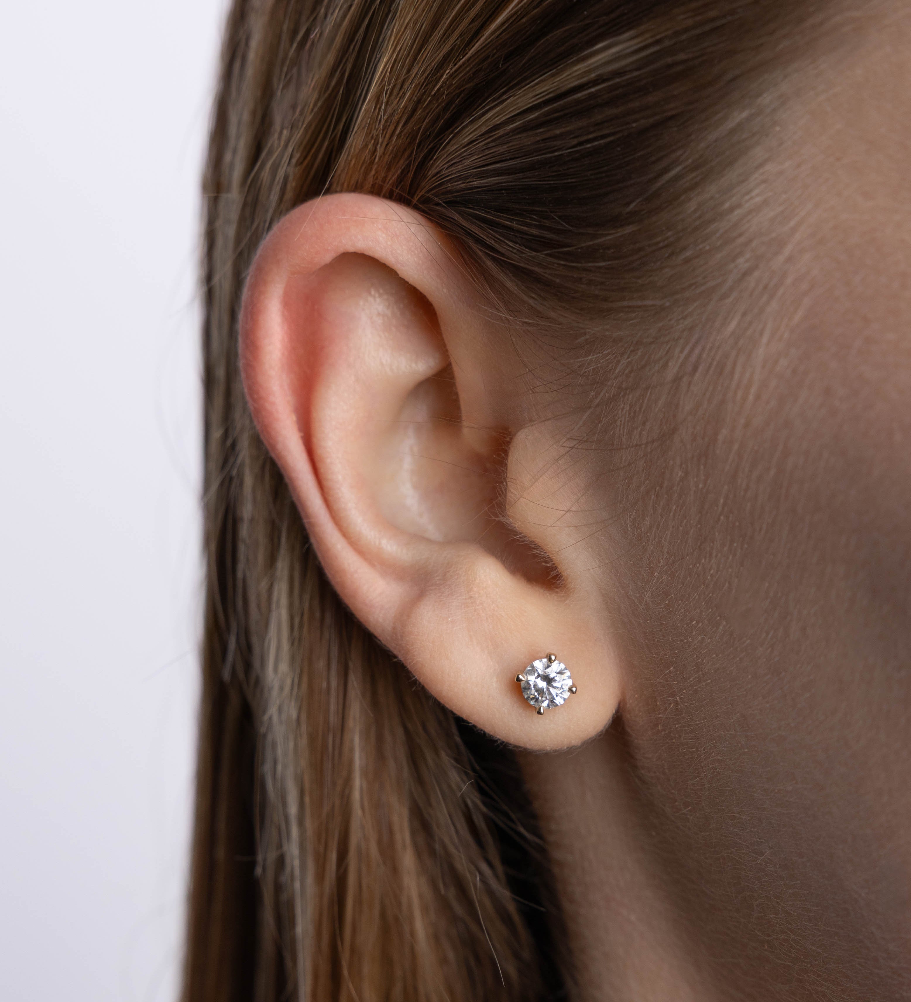 Boucles d'oreilles Infini 1 carat Or Jaune et diamant de synthèse