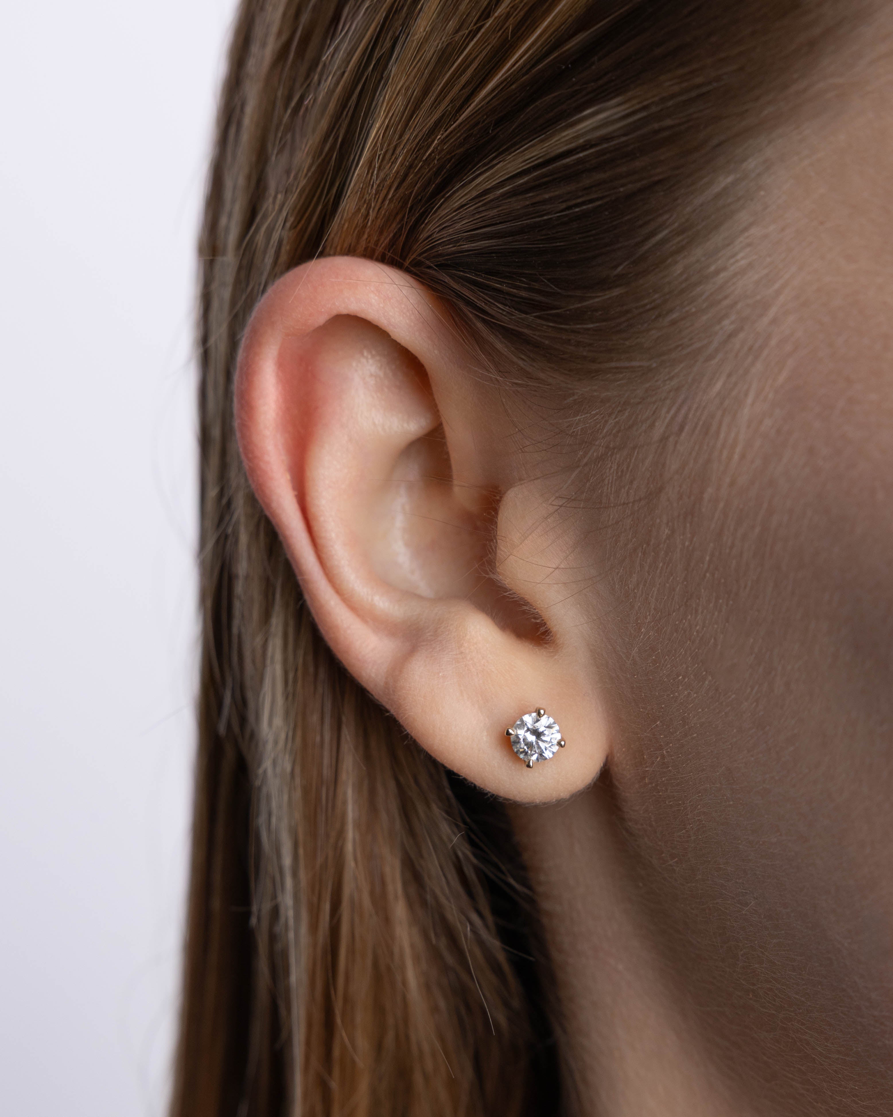 Boucles d'oreilles Infini 1 carat Or Jaune et diamant de synthèse