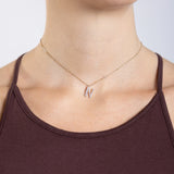 Collier Initiale N porté